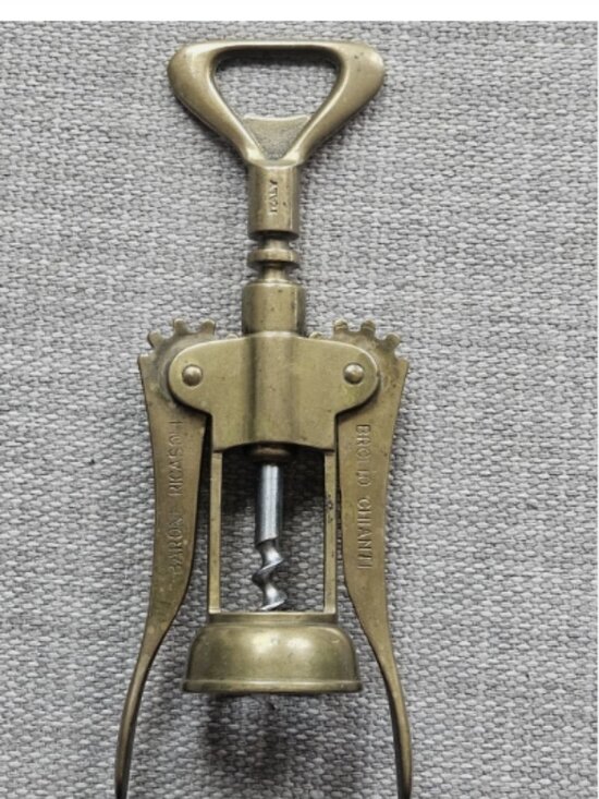 barone ricasoli Other - Vintage BARONE RICASOLI BROLIO CHANTI ITALY Brass Corkscrew Wine Bottle Opener